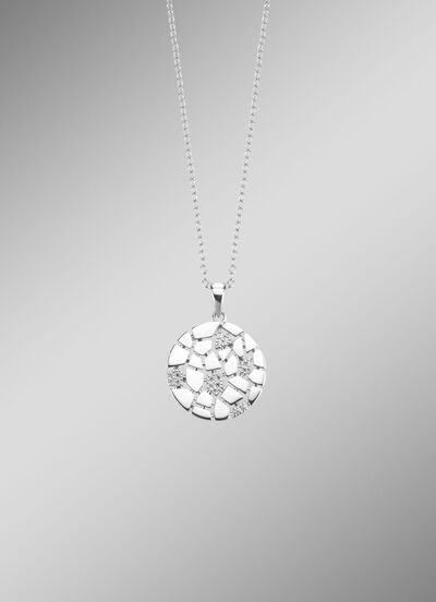 Moderne hanger met synthetische zirkonia en ankerketting 