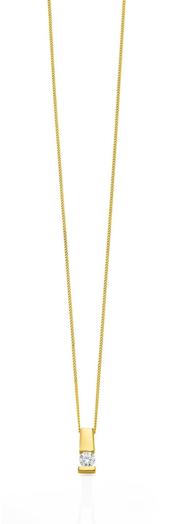 Elegante hanger in geel goud met diamant 