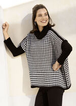 Poncho trui met een zacht gevoel ZWART-WIT