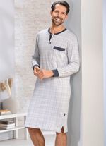 Nachthemd met knoopsluiting en manchetten 