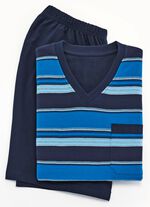 Tweepak korte broeken met V-hals en borstzakje 