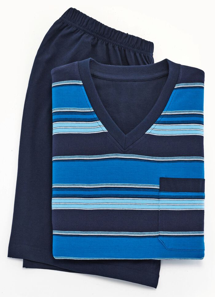 Tweepak korte broeken met V-hals en borstzakje 