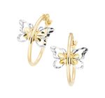 Speelse oorringen vlinders in bicolor 