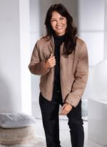 Kort jasje van imitatiesu&egrave;de 