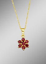 Hanger met Singapore ketting en echt granaat 