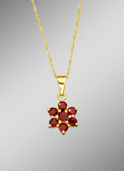 Hanger met Singapore ketting en echt granaat 