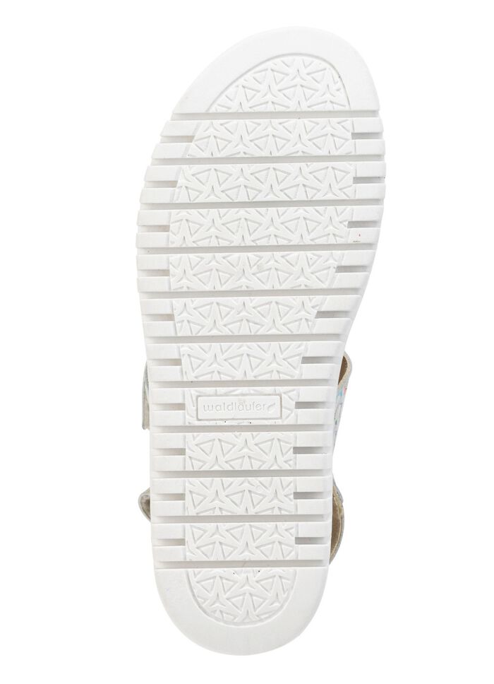 Ranger-sandaal van effectief bedrukt nubuckleer ECRU-KLEURRIJK