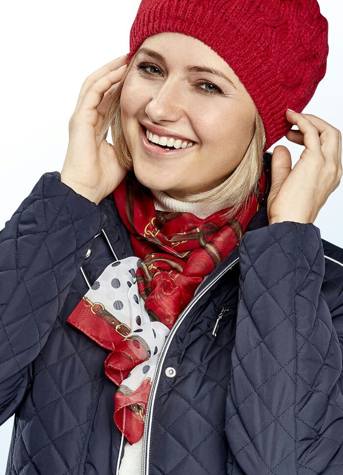 Sjaal met modern ketting- en riemmotieven 