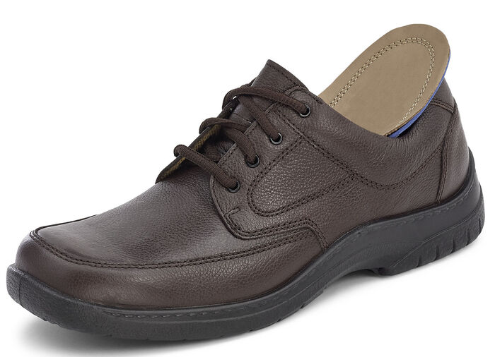 GINO GALANTE, klassieke heren veterschoen, met uitneembaar voetbed MOKKA