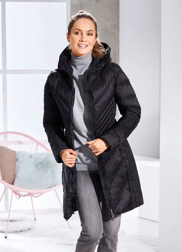 Korte jas met vaste capuchon 