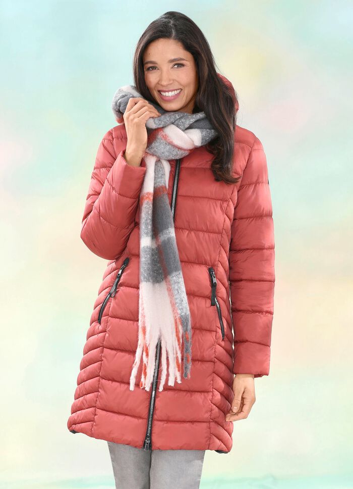 Functionele korte mantel met afneembare capuchon 