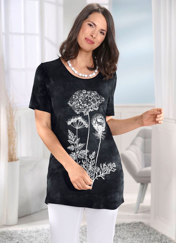 Lang shirt in batik-look 