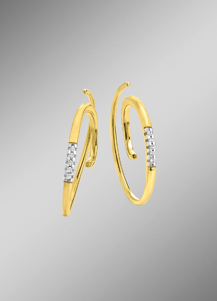 Modern ontwerp: Oorhaken met 10 diamanten 