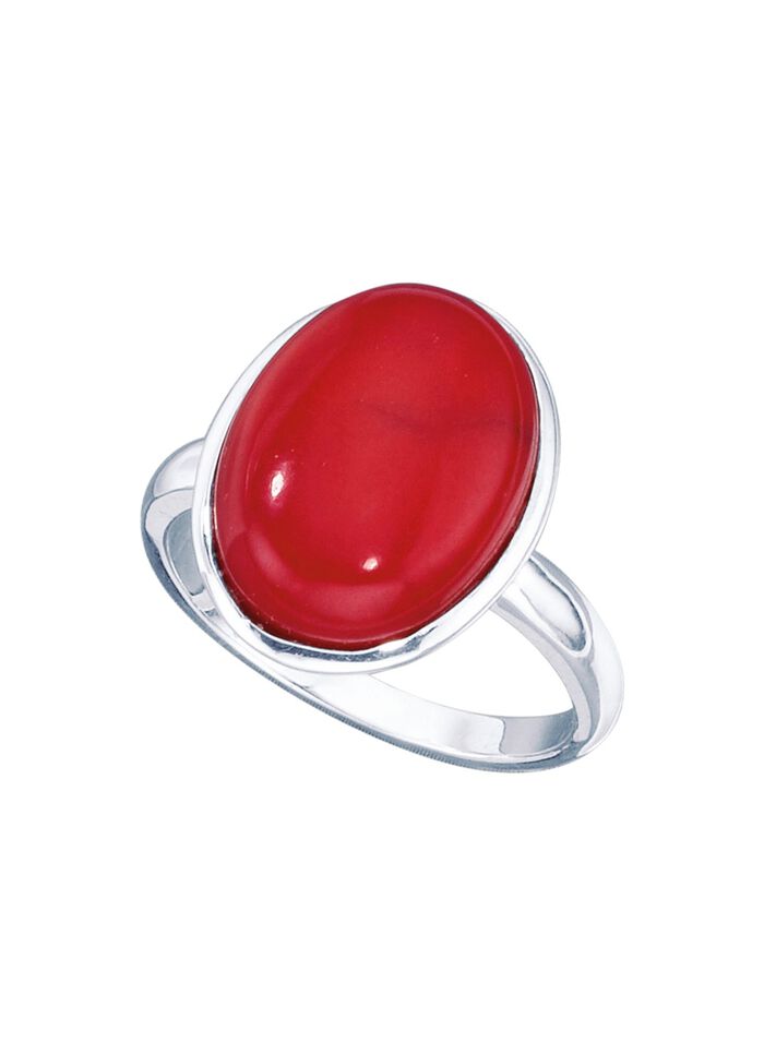 Damesring met bamboekoraal 