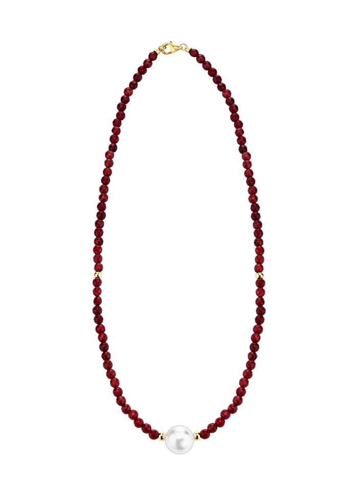 Ketting met parelglans en edelsteenglans 