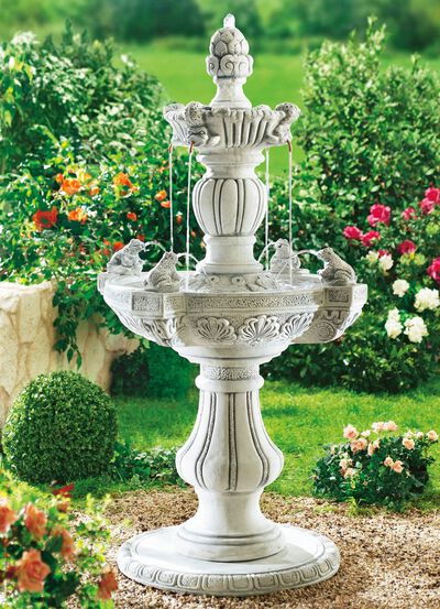 Buitenfontein van echt gietsteen 