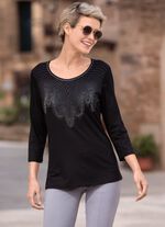 Shirt met flatlocknaad ZWART