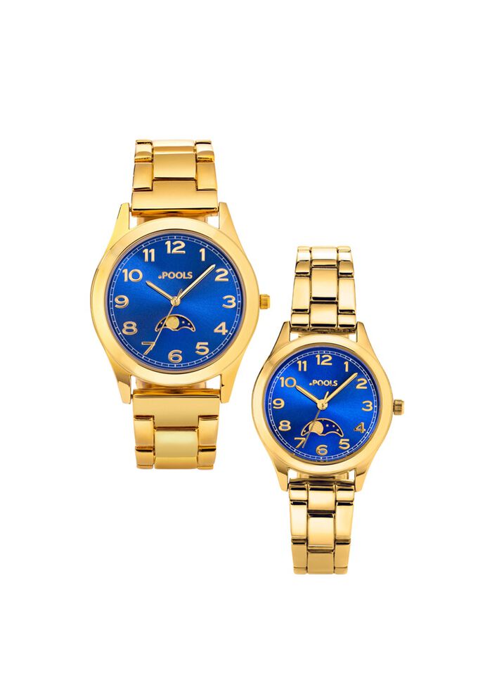 Quartz partnerhorloge van Pools met maanstanden 