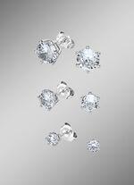 Oorstekersset, 3 paar, met synth. zirkonia 