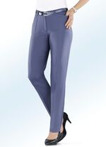 Broek met stretchband ROOKBLAUW GEM.