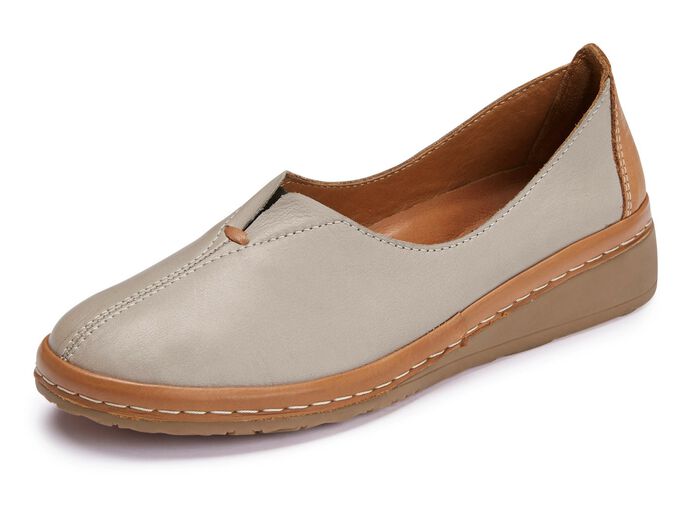 ELENA EDEN pantoffels van rundnappaleer COGNAC MET KIEZELSTEEN