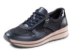ELENA EDEN sneaker met veters en uitneembaar leren voetbed DONKERBLAUW
