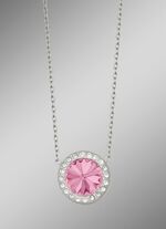 Ketting met Swarovski&reg; kristal in roze 