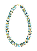 Ketting met bewaard turkoois en bewaard parelmoer 