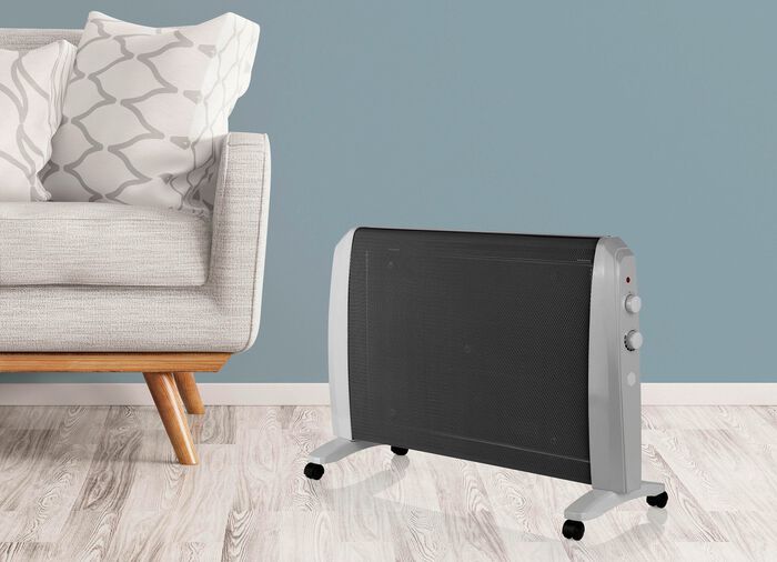 Keramisch golfverwarmingsapparaat met transportrollen ZWART-GRIJS