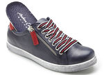 Andrea Conti sneakers met slimme contrasterende vetersluiting NAVY-ROOD