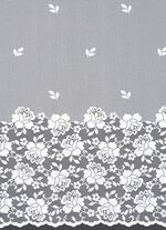 Erg fijn bloemenvenster-glasgordijn met automatische plooiband 1:3 