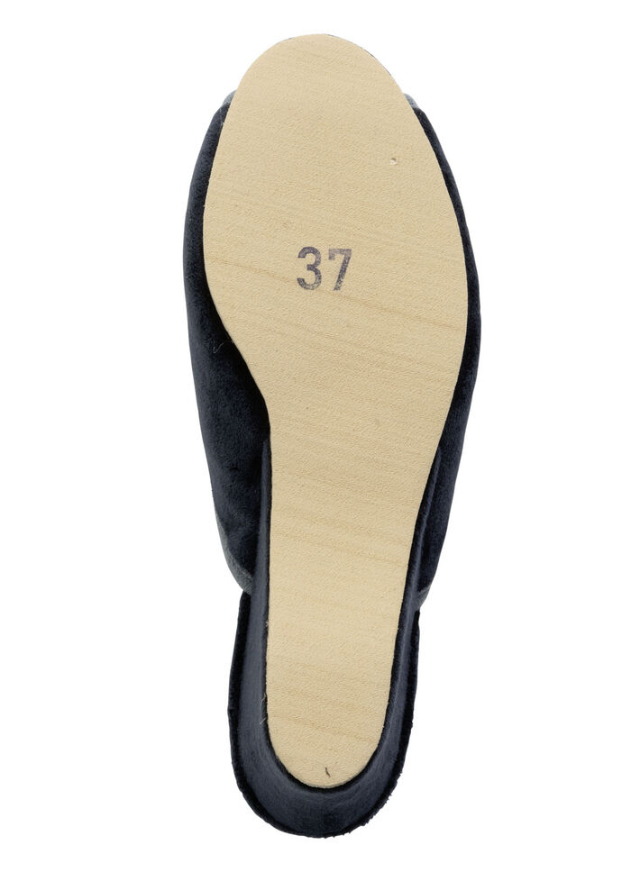 ELENA EDEN fluwelen muiltjes met contrasterende rand BLAUW