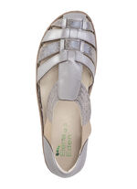 ELENA EDEN sandalen met bandjes van nappaleer en suède met effectief reliëf OUD ZILVER