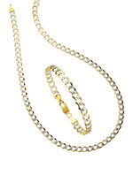 Stevige, diamantgecoate kinkettingset 