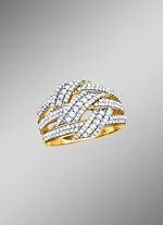 Sterk bezette damesring 