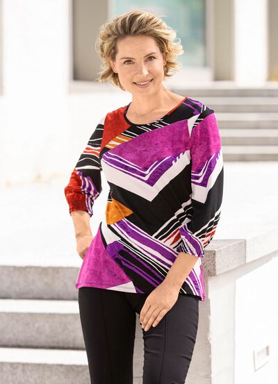 Expressief overhemd met gesmokte manchetten 