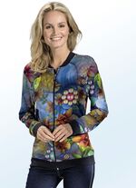 Blousejasje met schitterend gekleurde print 