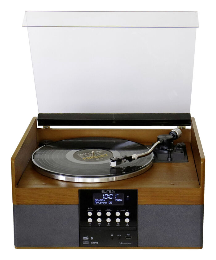 Stereosysteem in behuizing van echt hout 