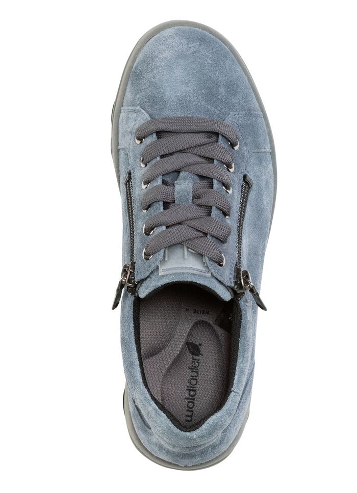 Waldl&auml;ufer veterschoen van zacht su&egrave;deleer JEANSBLAUW