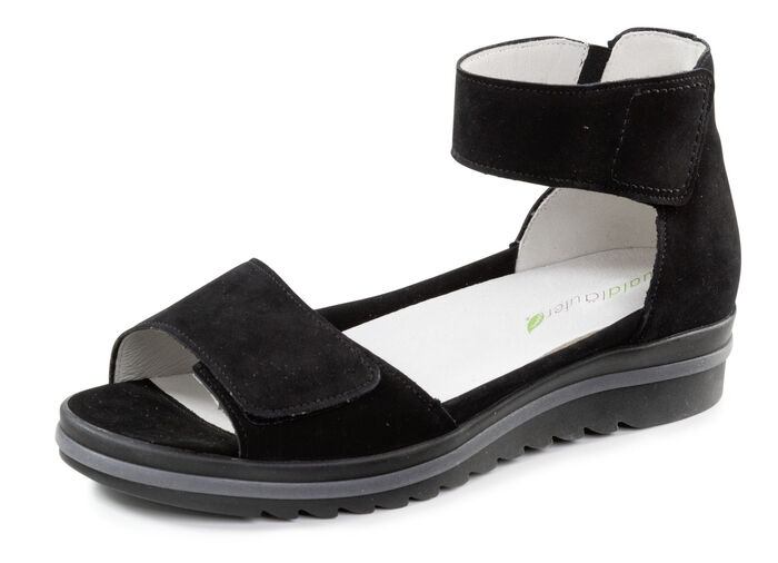 Ranger sandaal met uitneembaar leren voetbed ZWART