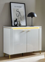 Ladekast met ledverlichting en softclose WITGOUD