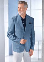 Jas in 3 kleuren MIDDENBLAUW GEMÊLEERD