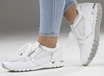 Caprice, comfortabele damessneakers, breedte H, met uitneembaar voetbed WIT