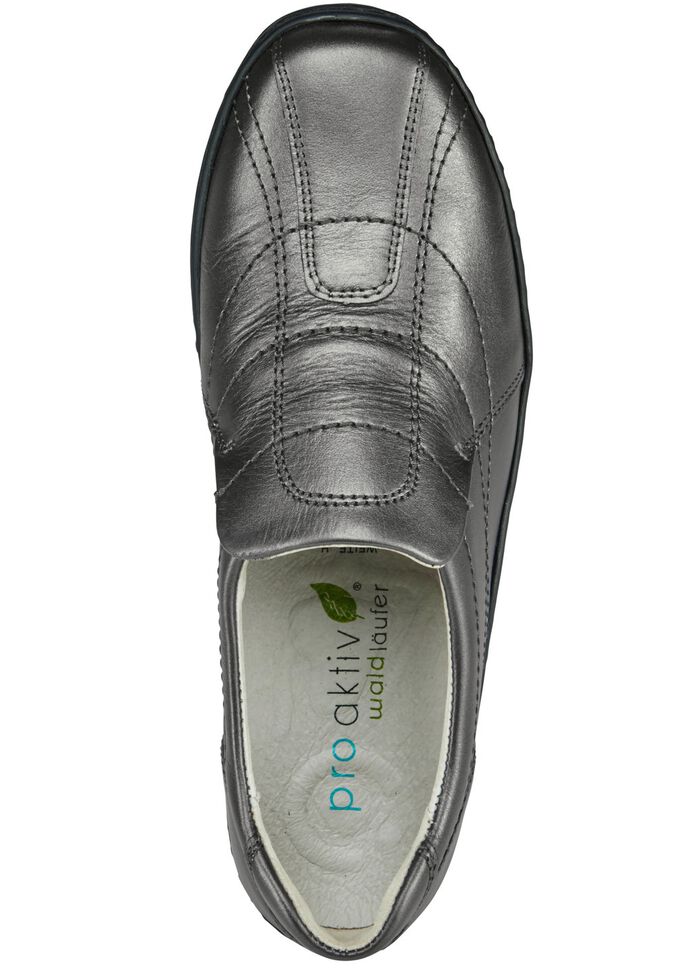 Waldl&auml;ufer, comfortabele damespantoffels, breedte H, met uitneembaar voetbed OUDZILVER