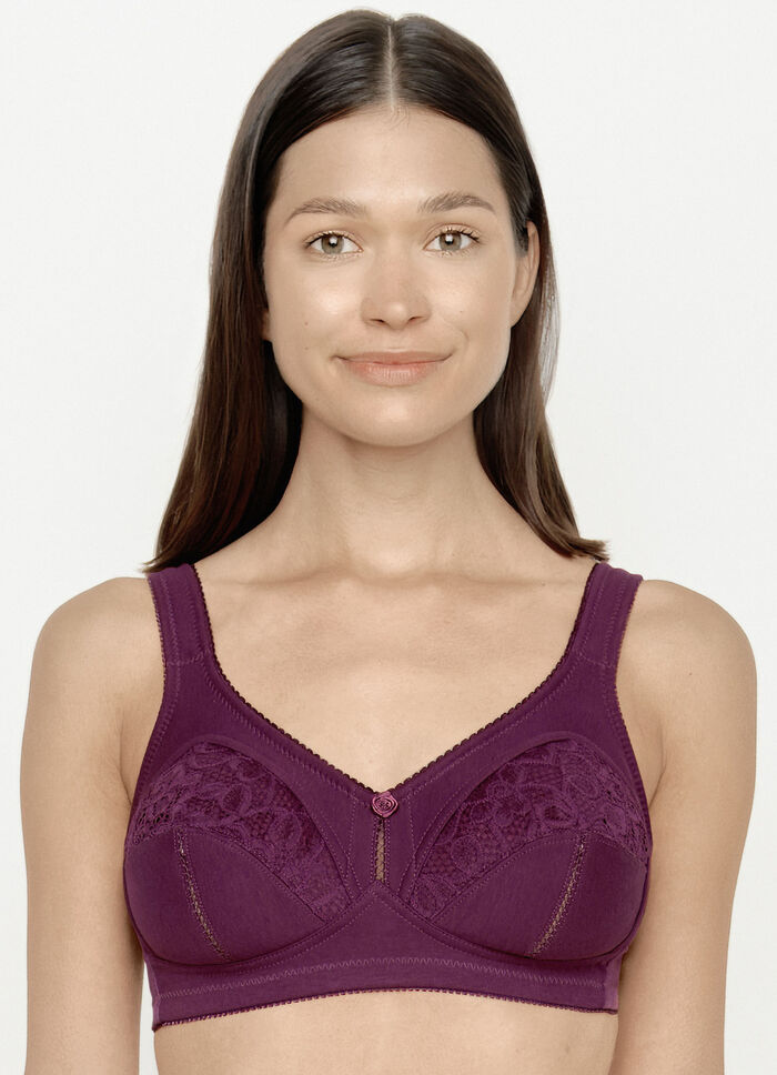 Susa set van twee bh&lsquo;s met kanten inzetten 1X AUBERGINE, 1X WIT