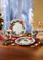 Kerstservies van fijn bone china-porselein 