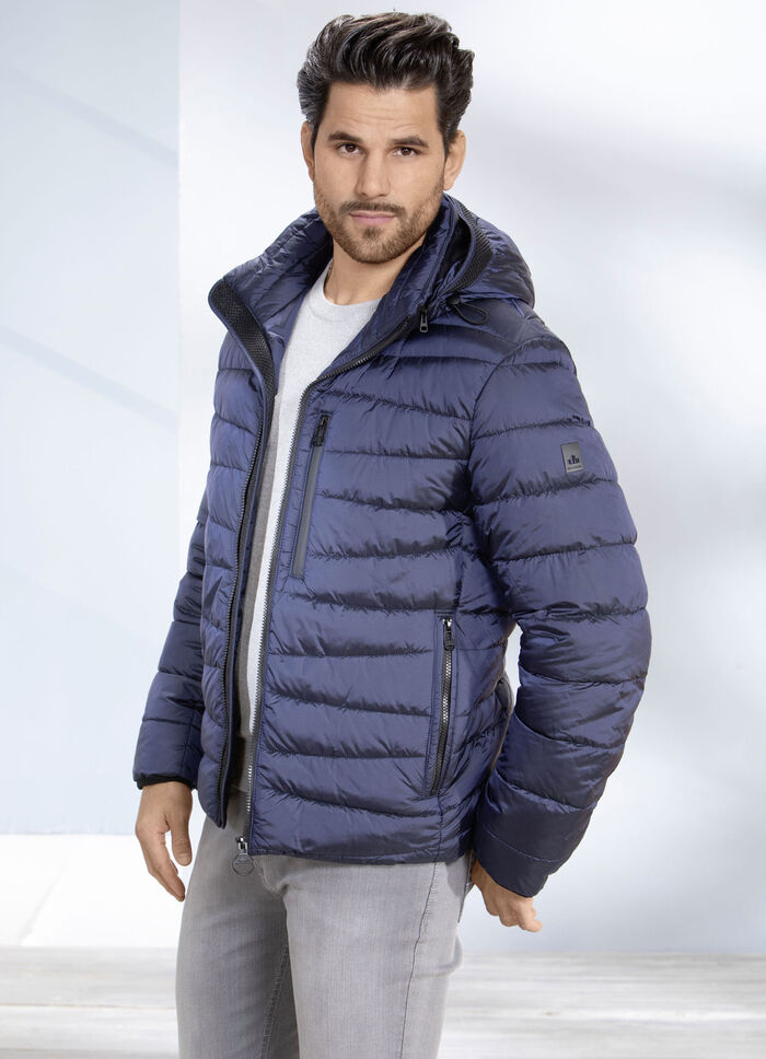 Gewatteerd kort jasje van “New Canadian” DONKERBLAUW