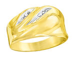 Damesring in bicolor met 1 diamant