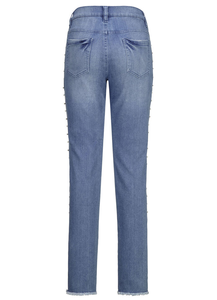 Elegante jeans met leuke decoratieve kralen JEANSBLAUW