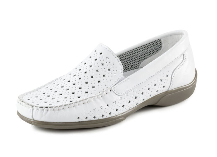 ELENA EDEN, zomerpantoffels voor dames, breedte H, met uitneembaar voetbed WIT